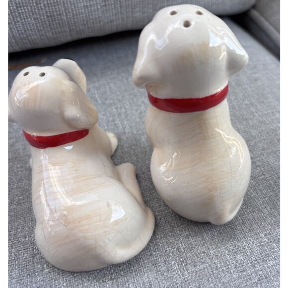 Vintage MCM ceramic puppy dog Salt And Pepper Shakers - Picture 7 of 10
